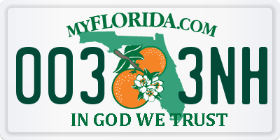 FL license plate 0033NH