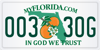 FL license plate 0033OG