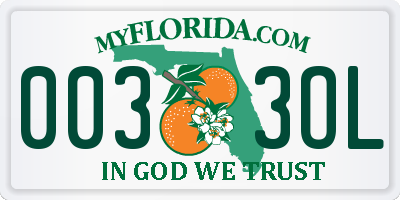 FL license plate 0033OL