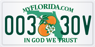 FL license plate 0033OV