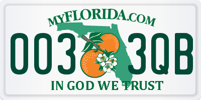 FL license plate 0033QB