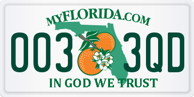FL license plate 0033QD