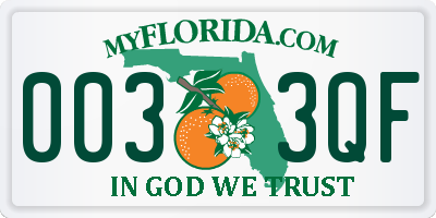FL license plate 0033QF