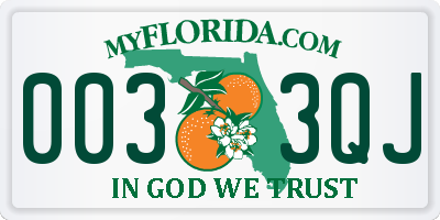 FL license plate 0033QJ
