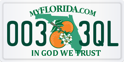 FL license plate 0033QL