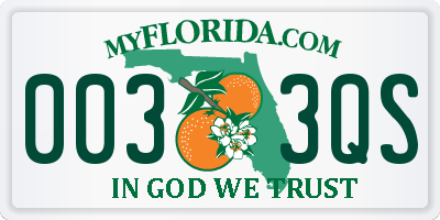 FL license plate 0033QS