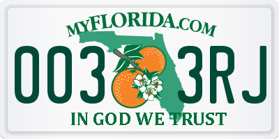 FL license plate 0033RJ