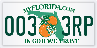 FL license plate 0033RP