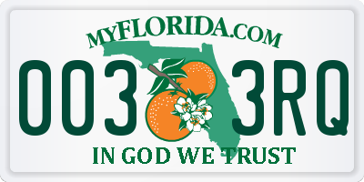 FL license plate 0033RQ