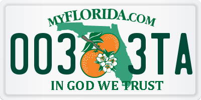 FL license plate 0033TA