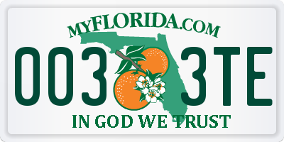 FL license plate 0033TE