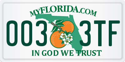 FL license plate 0033TF