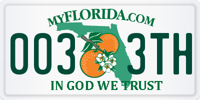 FL license plate 0033TH