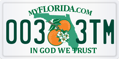 FL license plate 0033TM