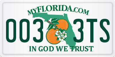 FL license plate 0033TS