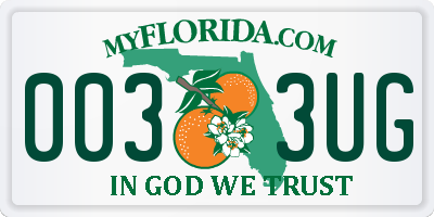 FL license plate 0033UG