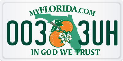 FL license plate 0033UH