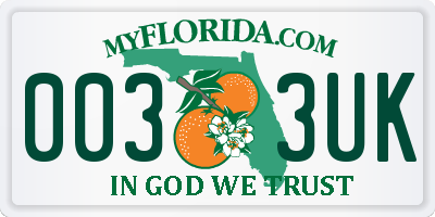 FL license plate 0033UK