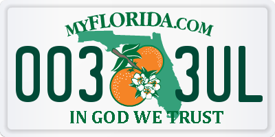 FL license plate 0033UL