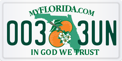 FL license plate 0033UN