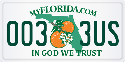FL license plate 0033US