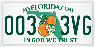 FL license plate 0033VG