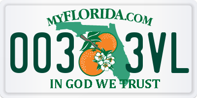 FL license plate 0033VL