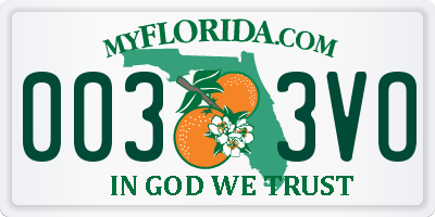 FL license plate 0033VO