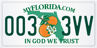 FL license plate 0033VV
