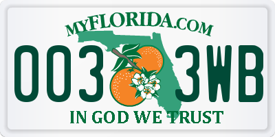 FL license plate 0033WB