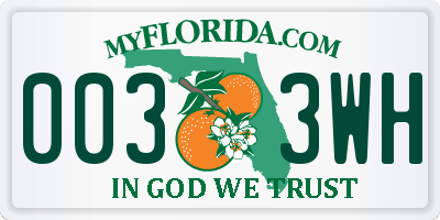 FL license plate 0033WH
