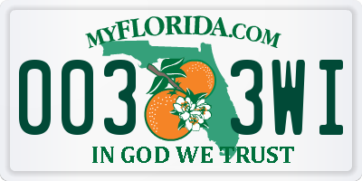 FL license plate 0033WI