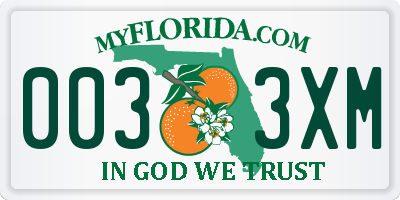 FL license plate 0033XM