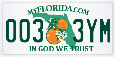 FL license plate 0033YM