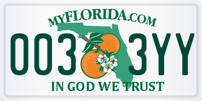 FL license plate 0033YY