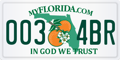 FL license plate 0034BR