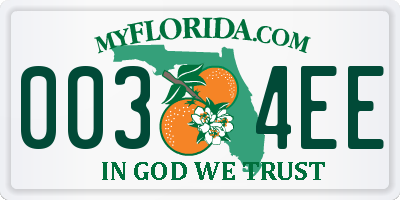 FL license plate 0034EE