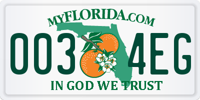 FL license plate 0034EG
