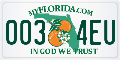 FL license plate 0034EU