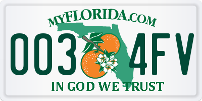 FL license plate 0034FV