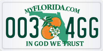 FL license plate 0034GG