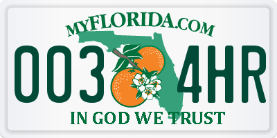 FL license plate 0034HR