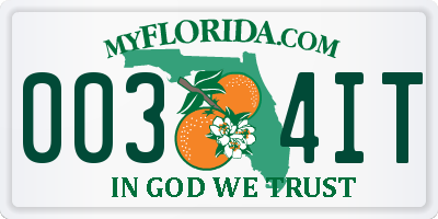FL license plate 0034IT