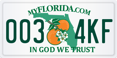 FL license plate 0034KF