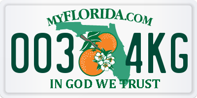 FL license plate 0034KG