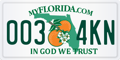 FL license plate 0034KN