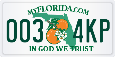 FL license plate 0034KP