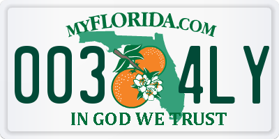 FL license plate 0034LY