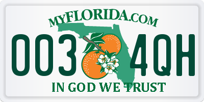 FL license plate 0034QH