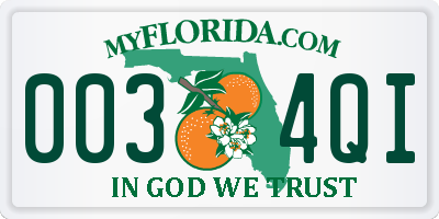 FL license plate 0034QI